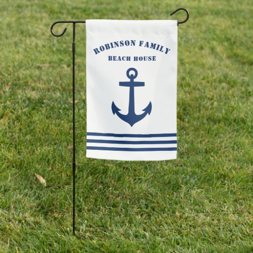 Nautical Classic Anchor Family Beach or Lake House Garden Flag