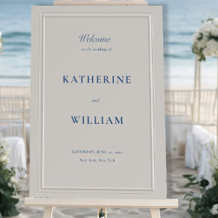 Nautical Classic Faux Embossed Wedding Welcome Foam Board