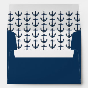 Nautical Coastal Anchor Modern Navy Blue Envelope