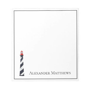 Nautical Coastal Beach Lighthouse Personalized Notepad