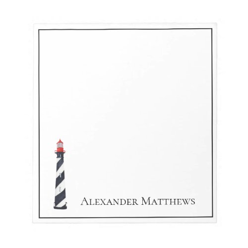 Nautical Coastal Beach Lighthouse Personalized Notepad