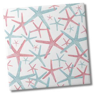 Nautical Coastal Beach Pattern Ceramic Tile