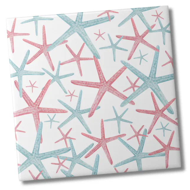 Nautical Coastal Beach Pattern Ceramic Tile | Zazzle