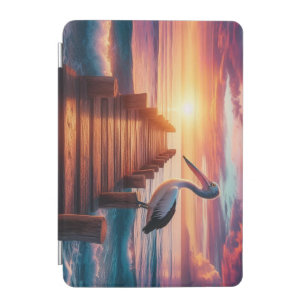 Nautical/coastal/beach pelican sunset iPad mini cover