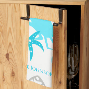 Nautical Coastal Beach Theme Kitchen Towel