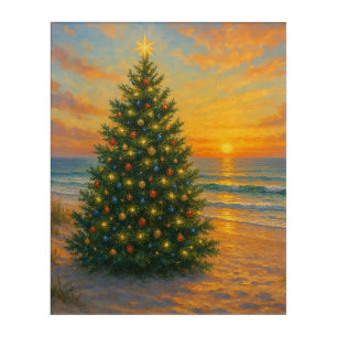 Nautical/Coastal Christmas tree beach Acrylic Print
