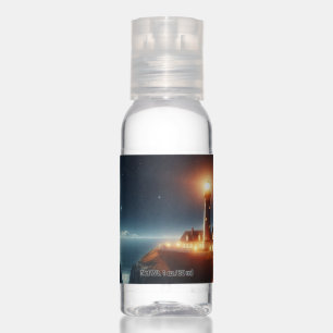 Nautical/coastal lighthouse at night with moon hand sanitizer