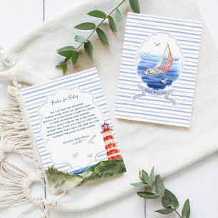 Nautical Coastal Little Sailor Books for Baby Enclosure Card