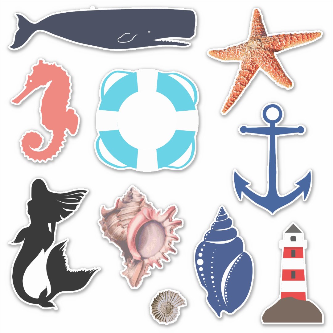 Nautical Coastal Motif Sticker Zazzle