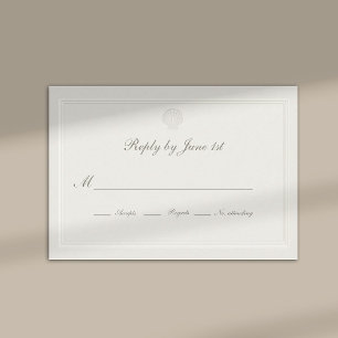 Nautical Coastal Shell Modern Classic Wedding RSVP Card