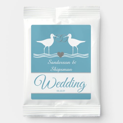 Nautical Coastal Wedding Dusty Blue Sandpipers  Lemonade Drink Mix