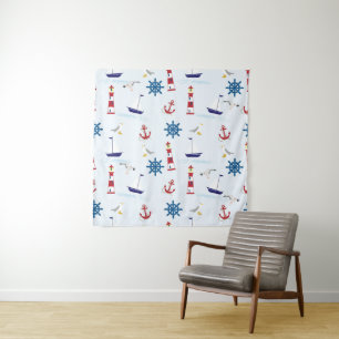 Nautical Collage Tapestry
