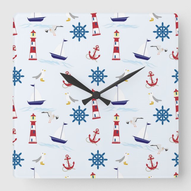 Nautical Collage Wall Clock (Front)