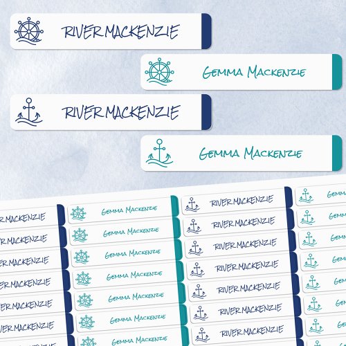 Nautical Color Coded Waterproof Name Labels