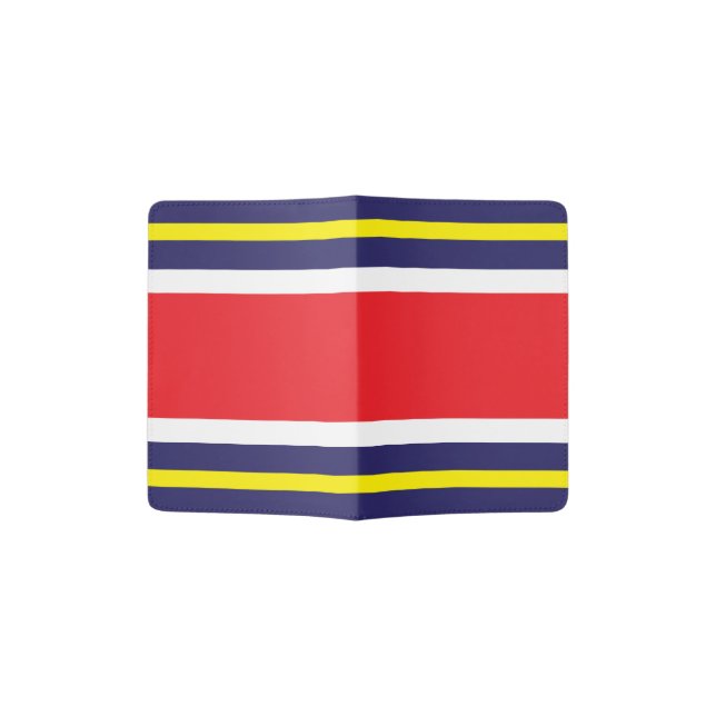 Nautical Color Strips Custom Passport Holder (Opened)