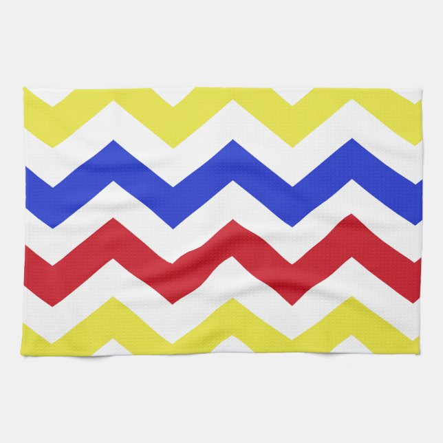 Nautical Colored Zigzag Pattern Kitchen Towel (Horizontal)