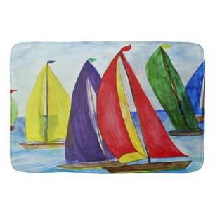 Nautical Colorful Sails Bath Mat
