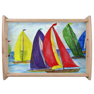 Nautical Colorful Sails Serving Tray