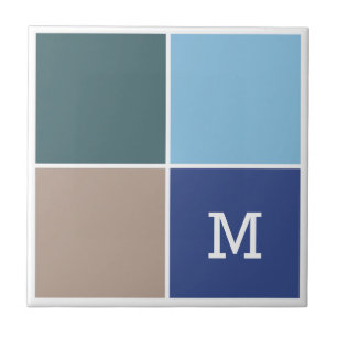 Nautical Colors custom monogram ceramic tiles