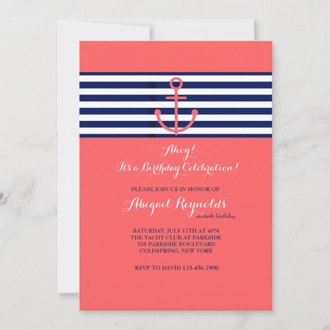 Nautical Colors Invitation (Front)