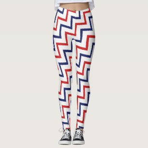Nautical Colors Red White Blue Leggings