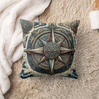 Nautical Compass 2 Throw Pillow