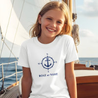 Nautical Compass Anchor Your Boat or Name White