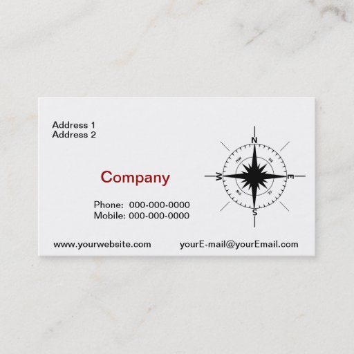 Customizable Nautical Compass Business Card