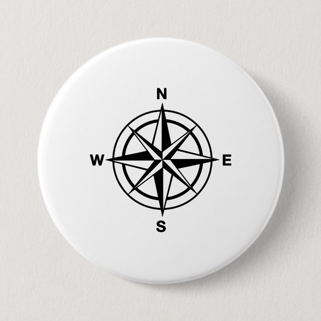 Nautical Compass Button (Front)