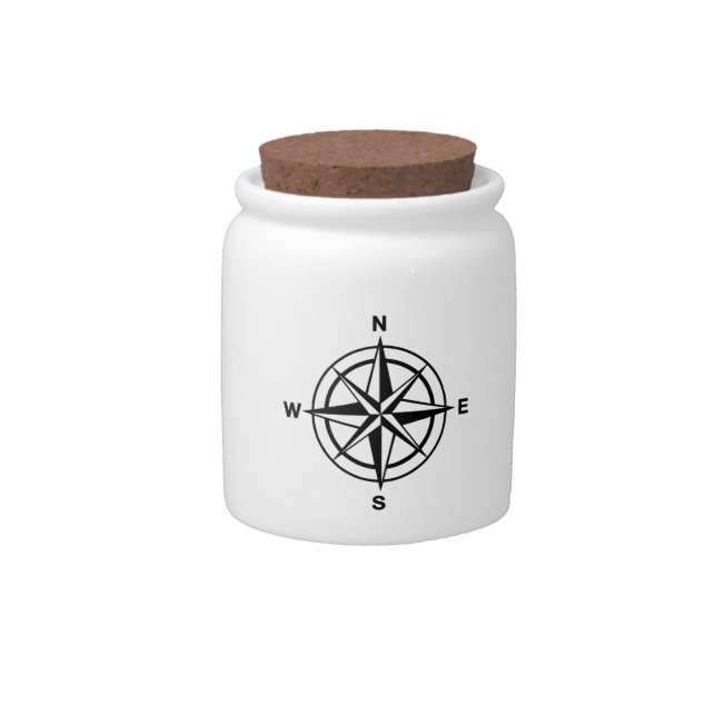 Nautical Compass Candy Jar (Front)