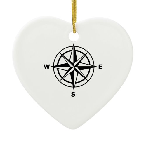 Nautical Compass Ceramic Ornament