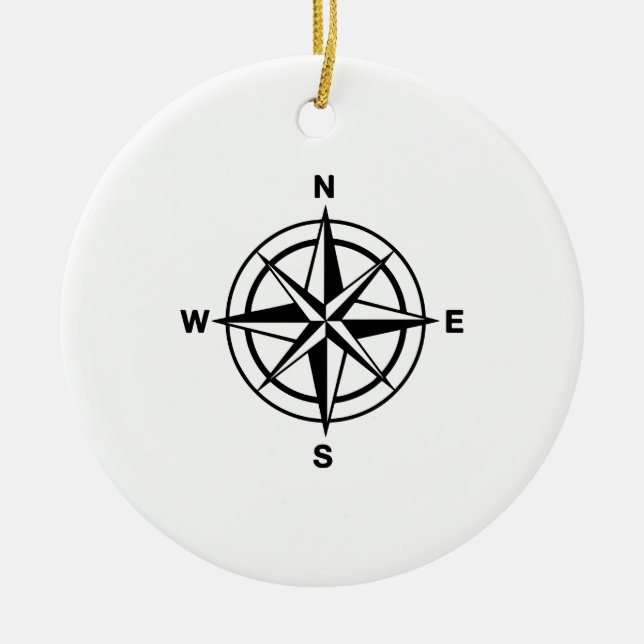 Nautical Compass Ceramic Ornament (Front)