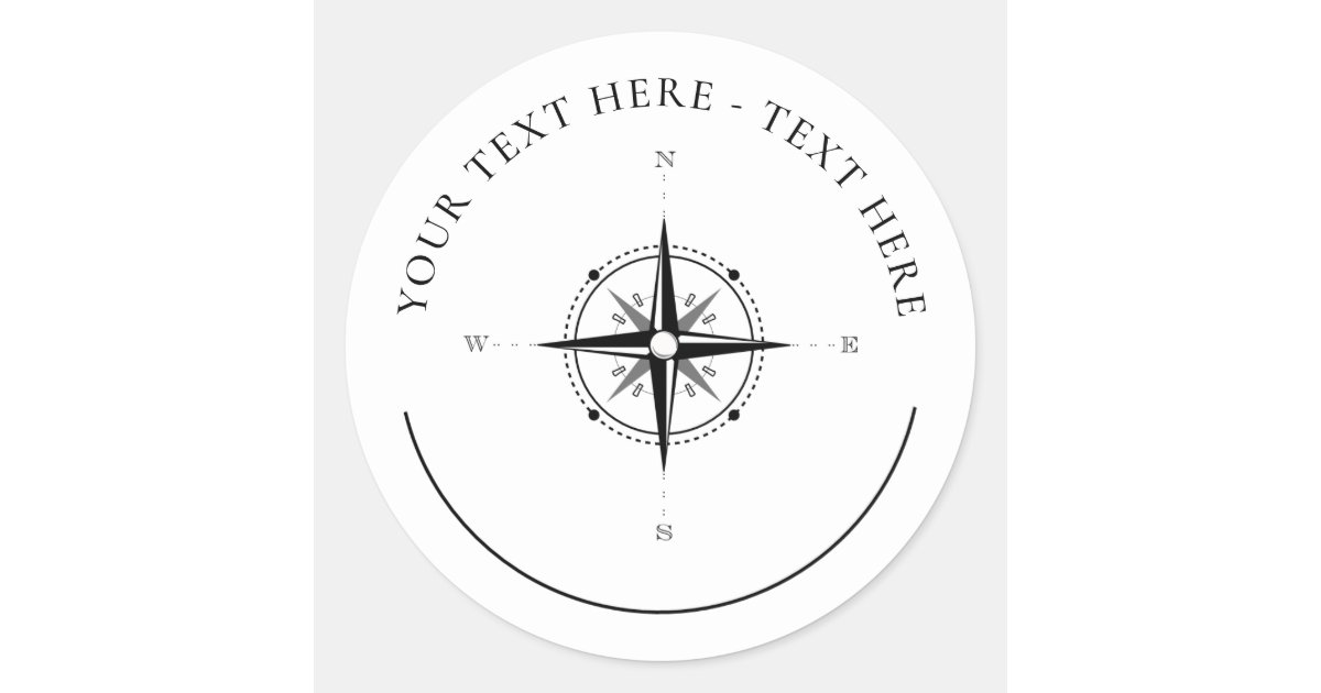Nautical Compass Classic Round Sticker | Zazzle