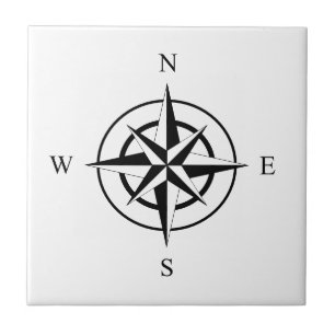 Nautical Compass Face Ceramic Tile