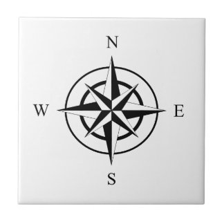 Nautical Compass Face Ceramic Tile