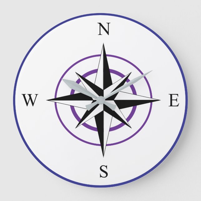 Nautical Compass Face Large Clock (Front)
