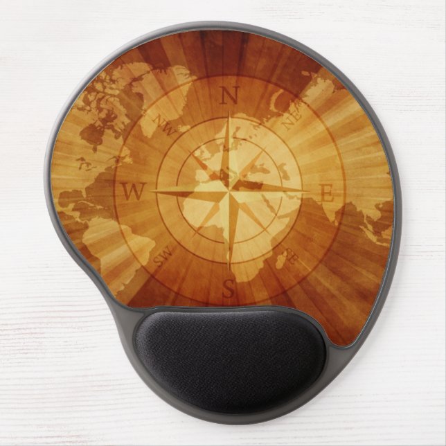 Nautical Compass Globe Gel Mouse Pad (Front)