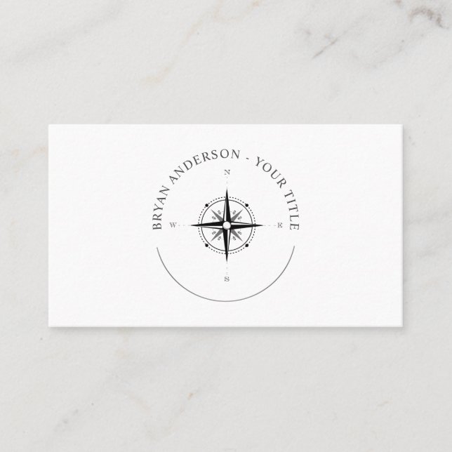 Nautical Compass Logo Business Card (Front)