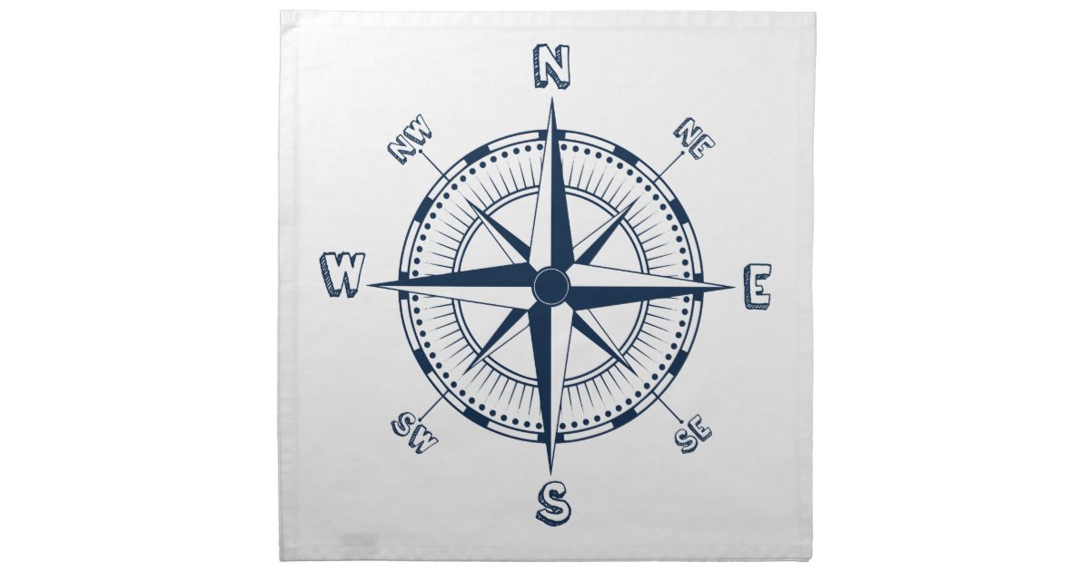 Nautical Compass Napkin | Zazzle