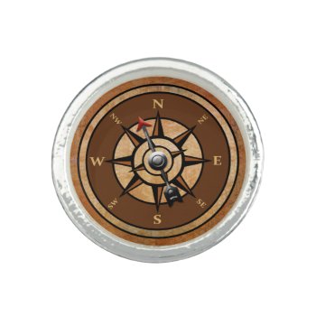Nautical Compass Nsew North South East West Ring by macdesigns2 at Zazzle