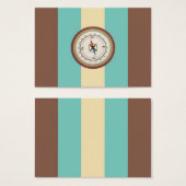Nautical Compass On Vintage Retro Blue Cream Brown (Front & Back)