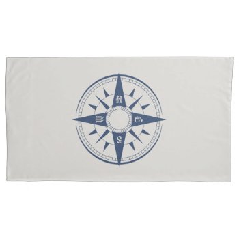 Nautical Compass Pillowcase King Size by TheHomeStore at Zazzle