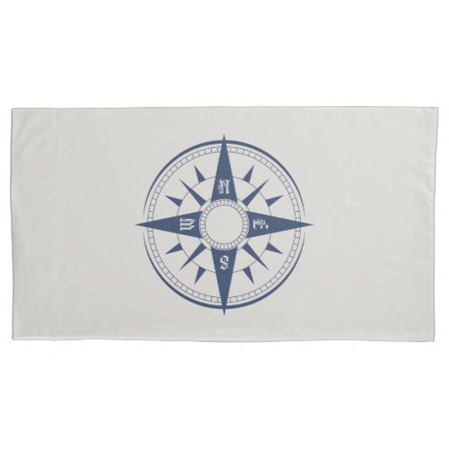 Nautical Compass Pillowcase King Size