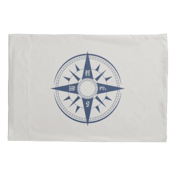 Nautical Compass Pillowcase Standard Size by TheHomeStore at Zazzle