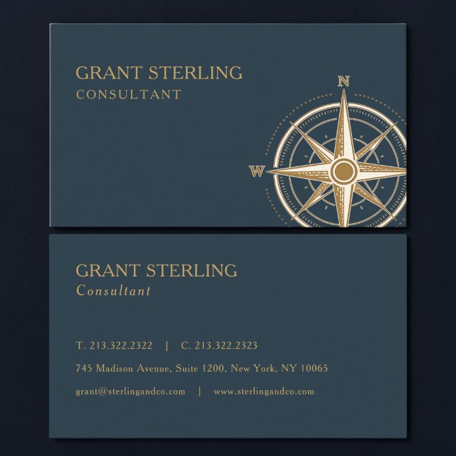 Nautical Compass Professional Business Card (Creator Uploaded)