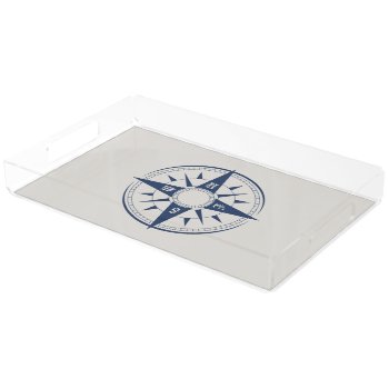 Nautical Compass Rectangle Acrylic Tray by TheHomeStore at Zazzle