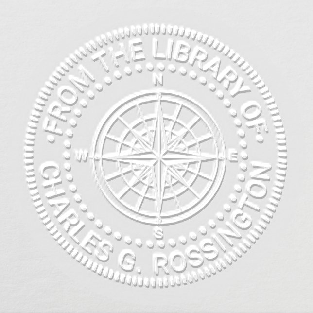 Nautical Compass Rose #3NT Library Book Name Embosser (Design)