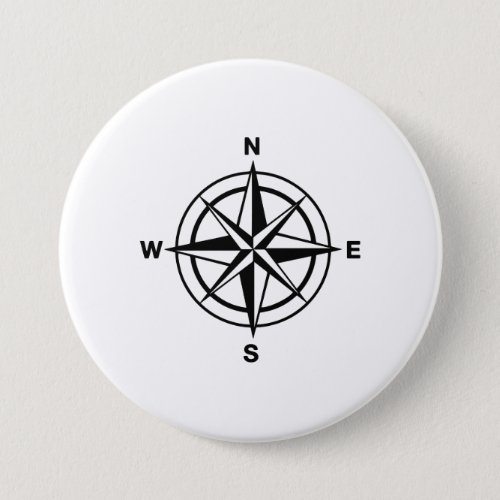 Nautical Compass Rose Button