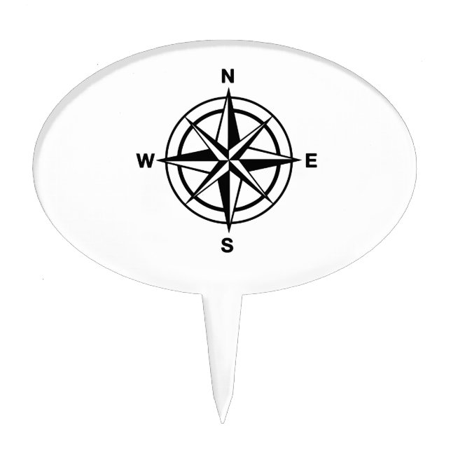 Nautical Compass Rose Cake Topper (Front)