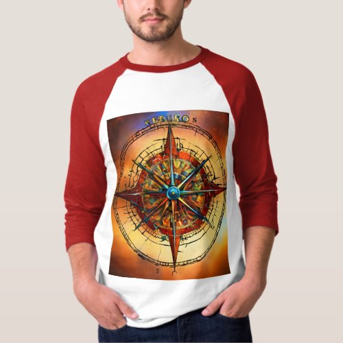 Nautical Compass Rose Design T_Shirt 